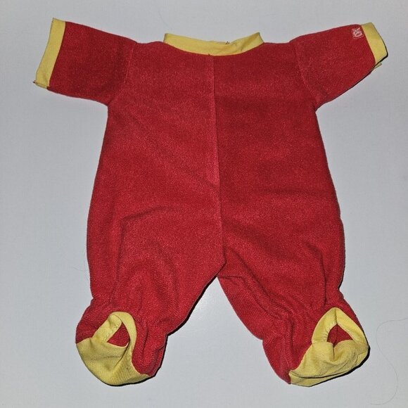 VTG Cabbage Patch Kids CPK Red Yellow Footie Outfit Doll Clothes (fits 16" doll) - Picture 1 of 7